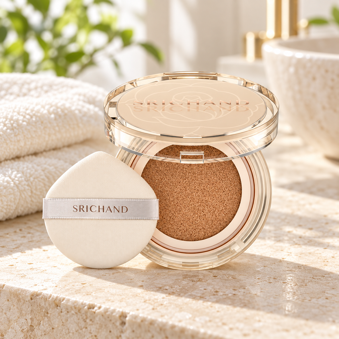 Srichand Skin Essential Fine Smooth Cushion SPF50+ PA++++ 14g. 130 Honey 14 g — lifestyle view 1, serving or routine illustration