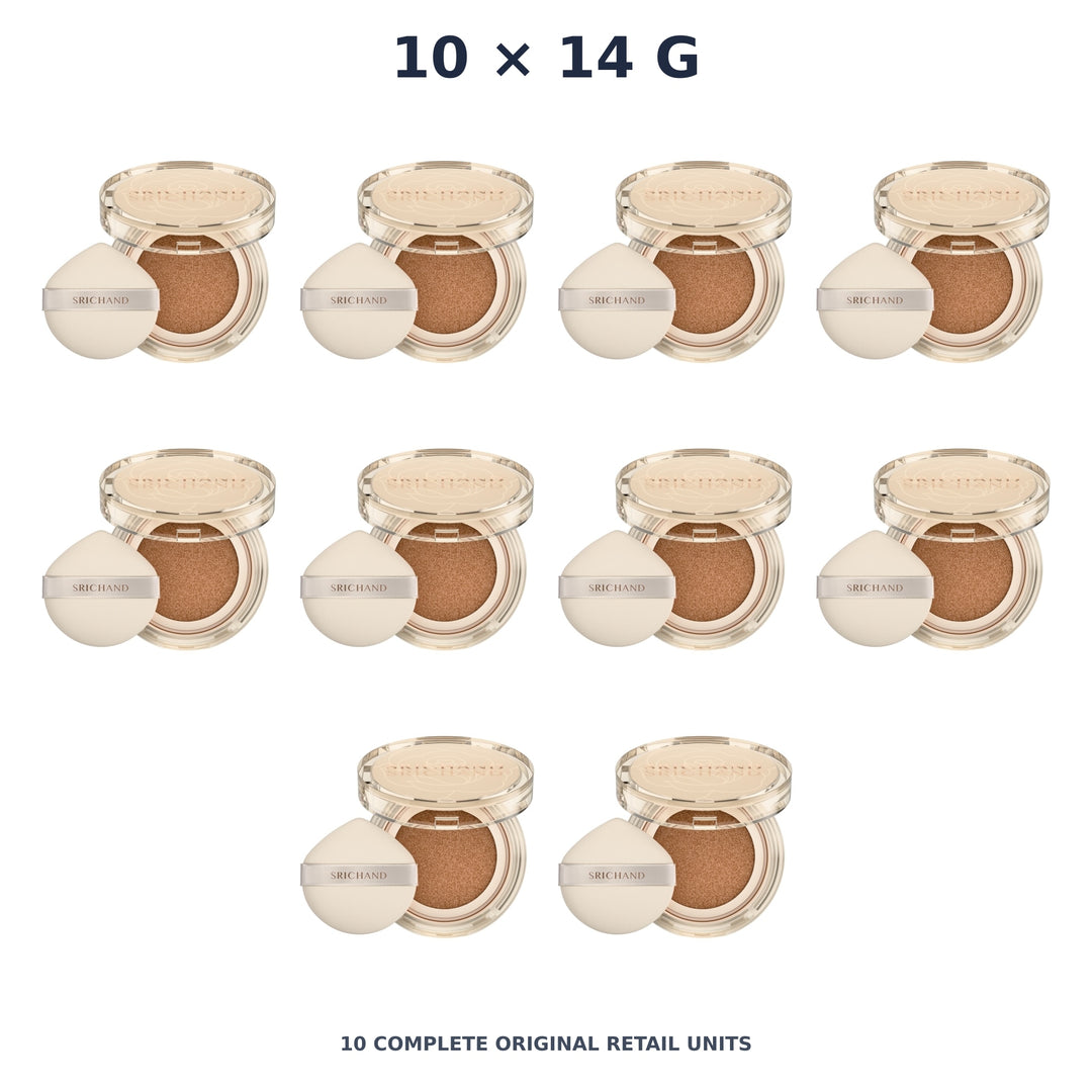 Srichand Skin Essential Fine Smooth Cushion SPF50+ PA++++ 14g. 130 Honey – 10 × 14 g — exact quantity shown on white background