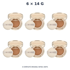 Srichand Skin Essential Fine Smooth Cushion SPF50+ PA++++ 14g. 130 Honey – 6 × 14 g — exact quantity shown on white background