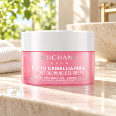 Srichand Phyto Camellia PDRN Bright Glowing Gel Cream 50ml 50 ml — lifestyle view 1, serving or routine illustration