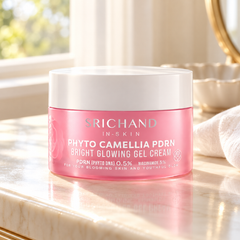 Srichand Phyto Camellia PDRN Bright Glowing Gel Cream 50ml 50 ml — lifestyle view 2, serving or routine illustration
