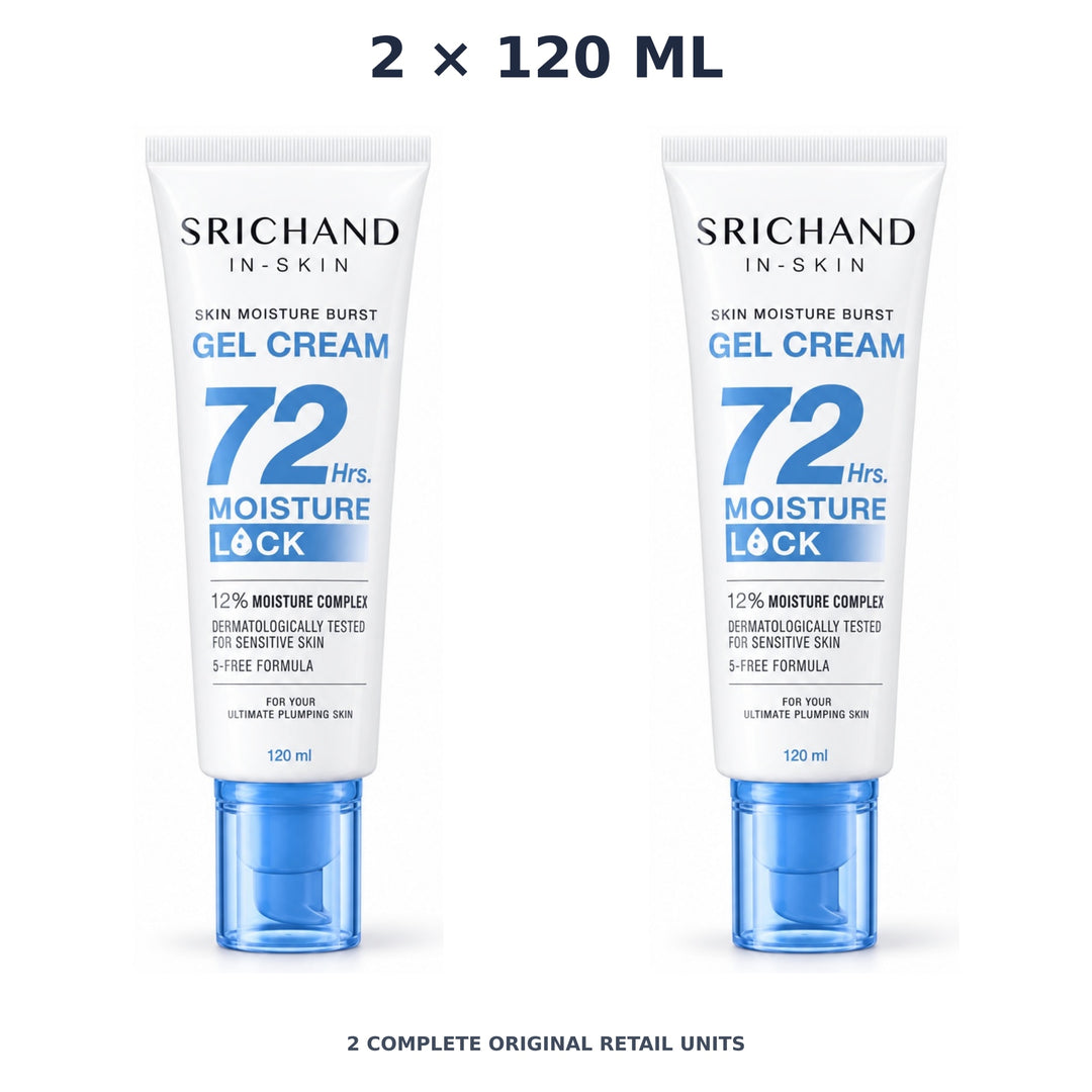 Srichand Skin Moisture Burst Gel Cream 120ml – 2 × 120 ml — exact quantity shown on white background