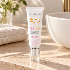 Srichand Sunlution Tone Up Serum Sunscreen SPF50+ PA ++++ 15ml 15 ml — lifestyle view 1, serving or routine illustration