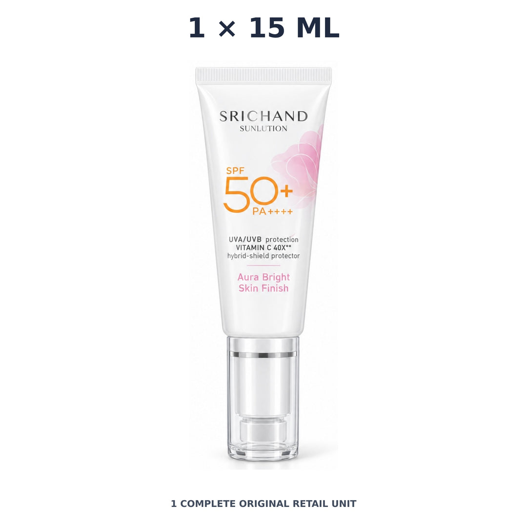 Srichand Sunlution Tone Up Serum Sunscreen SPF50+ PA ++++ 15ml – 1 × 15 ml — exact quantity shown on white background
