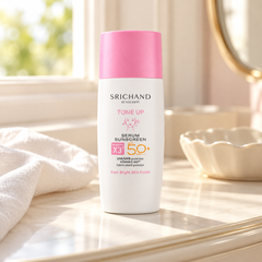 Srichand Sunlution Tone Up Serum Sunscreen SPF50+ PA ++++ 40ml 40 ml — lifestyle view 2, serving or routine illustration