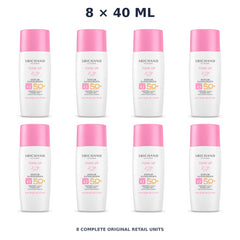 Srichand Sunlution Tone Up Serum Sunscreen SPF50+ PA ++++ 40ml – 8 × 40 ml — exact quantity shown on white background