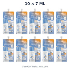 Srichand Sunlution Moisture Burst Watery Sunscreen SPF50+ PA++++ 7ml – 10 × 7 ml — exact quantity shown on white background