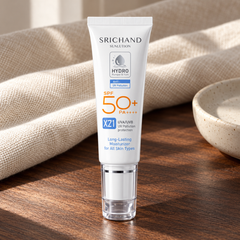 Srichand Sunlution Moisture Burst Watery Sunscreen SPF50+ PA++++ 15ml 15 ml — lifestyle view 2, serving or routine illustration