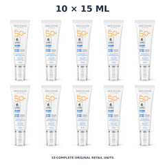 Srichand Sunlution Moisture Burst Watery Sunscreen SPF50+ PA++++ 15ml – 10 × 15 ml — exact quantity shown on white background