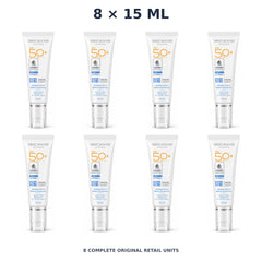Srichand Sunlution Moisture Burst Watery Sunscreen SPF50+ PA++++ 15ml – 8 × 15 ml — exact quantity shown on white background