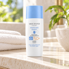 Srichand Sunlution Moisture Burst Watery Sunscreen SPF50+ PA++++ 40ml 40 ml — lifestyle view 1, serving or routine illustration