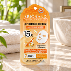 Srichand Super C Brightening 15X Ampoule Mask 18ml 18 ml sheet mask — lifestyle view 1, serving or routine illustration