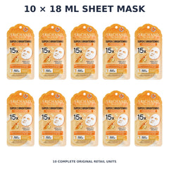 Srichand Super C Brightening 15X Ampoule Mask 18ml – 10 × 18 ml sheet mask — exact quantity shown on white background