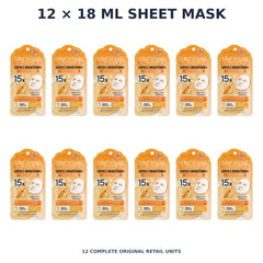 Srichand Super C Brightening 15X Ampoule Mask 18ml – 12 × 18 ml sheet mask — exact quantity shown on white background