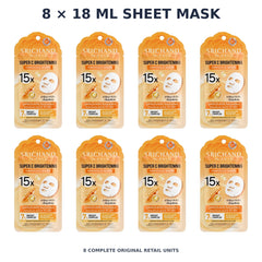 Srichand Super C Brightening 15X Ampoule Mask 18ml – 8 × 18 ml sheet mask — exact quantity shown on white background