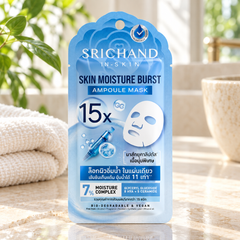 Srichand Skin Moisture Burst 15X Ampoule Mask 18ml 18 ml sheet mask — lifestyle view 1, serving or routine illustration