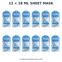 Srichand Skin Moisture Burst 15X Ampoule Mask 18ml – 12 × 18 ml sheet mask — exact quantity shown on white background