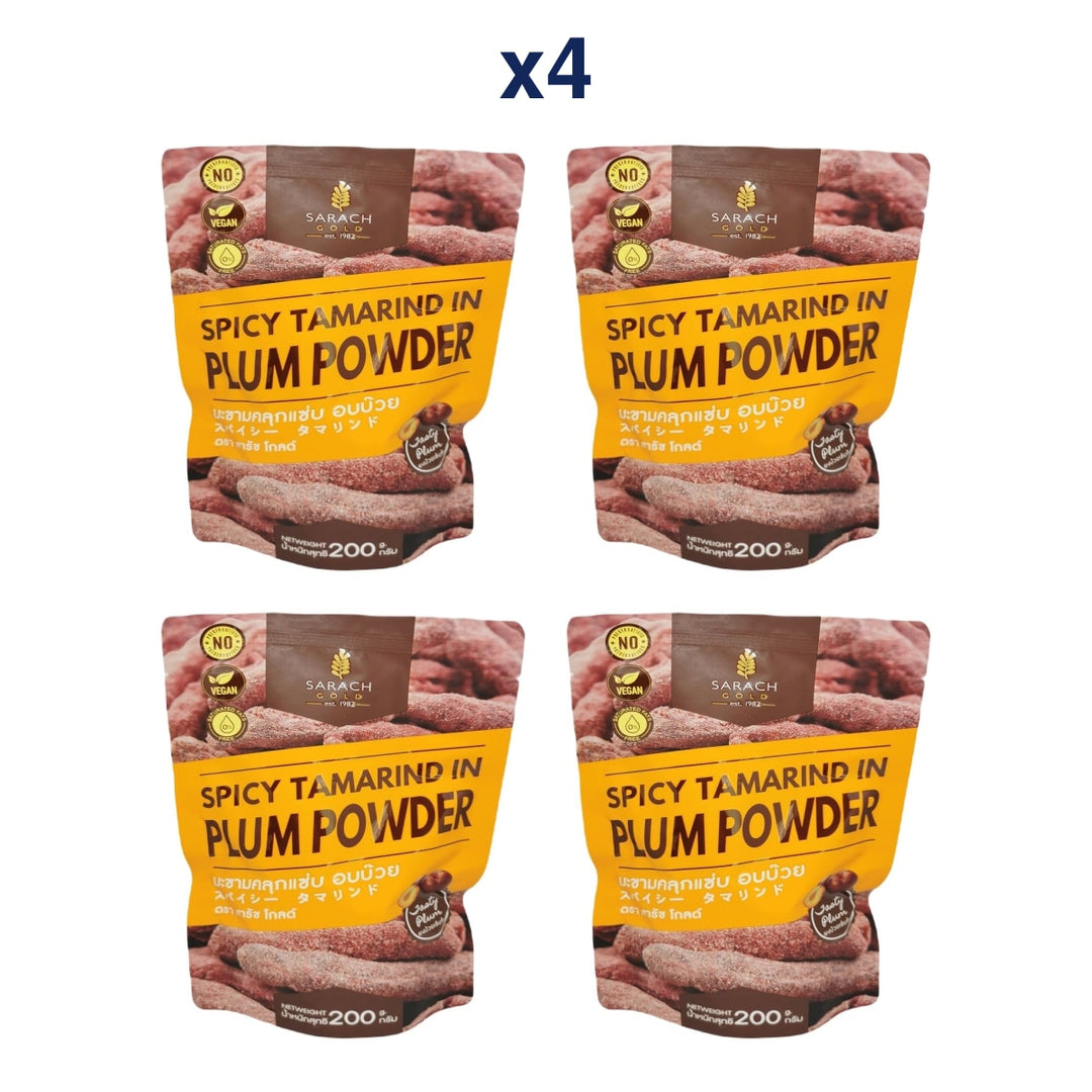 Sarach Gold Spicy Tamarind in Plum Powder 200 g — Pack of 4 — exact sealed package quantity
