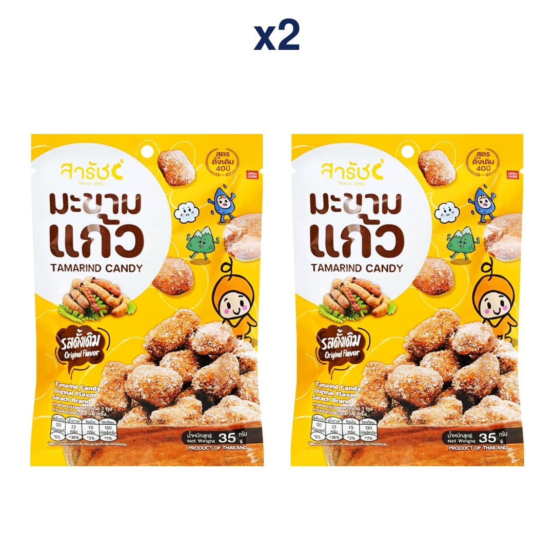 Sarach Original Tamarind Candy 35 g — Pack of 2 — exact sealed package quantity