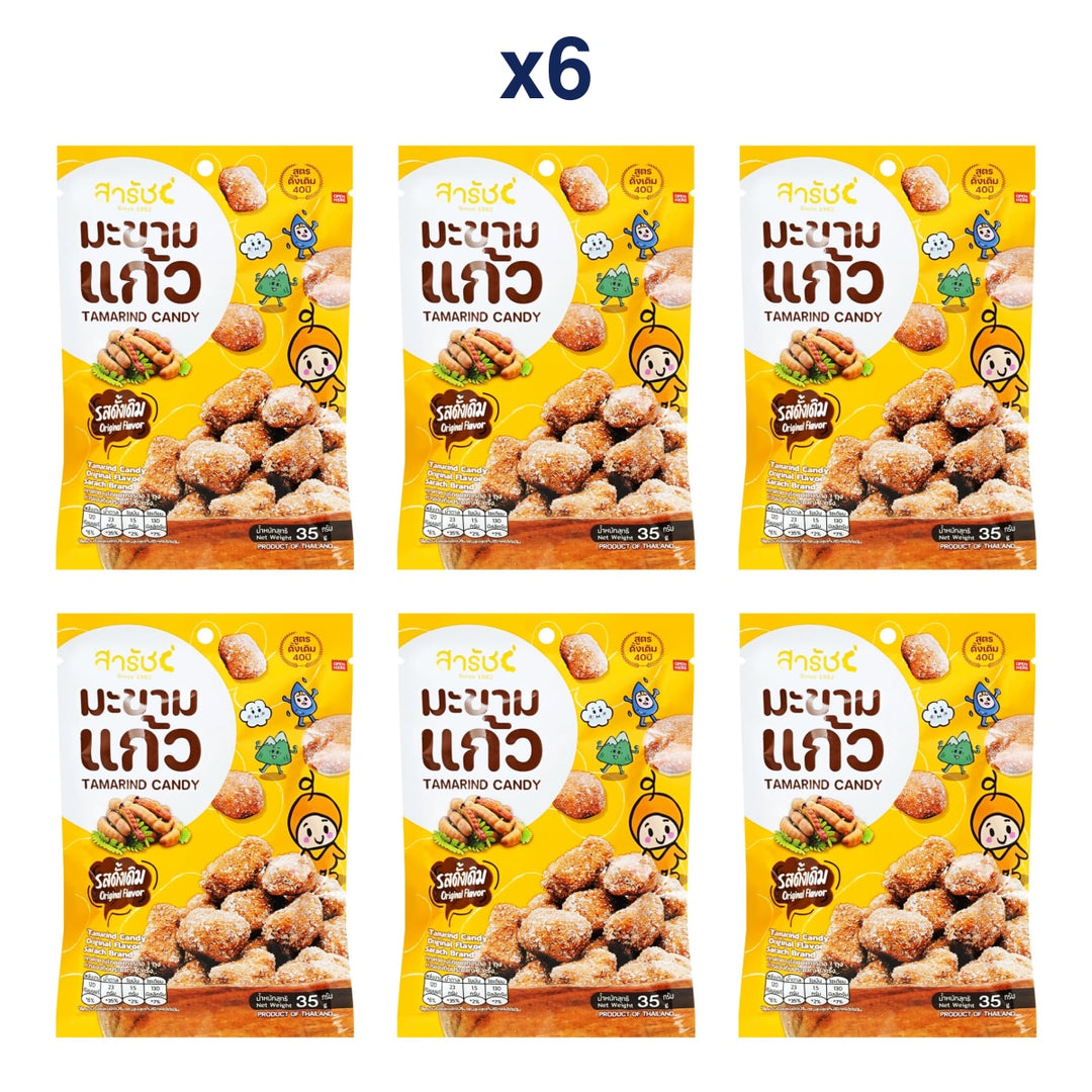Sarach Original Tamarind Candy 35 g — Pack of 6 — exact sealed package quantity