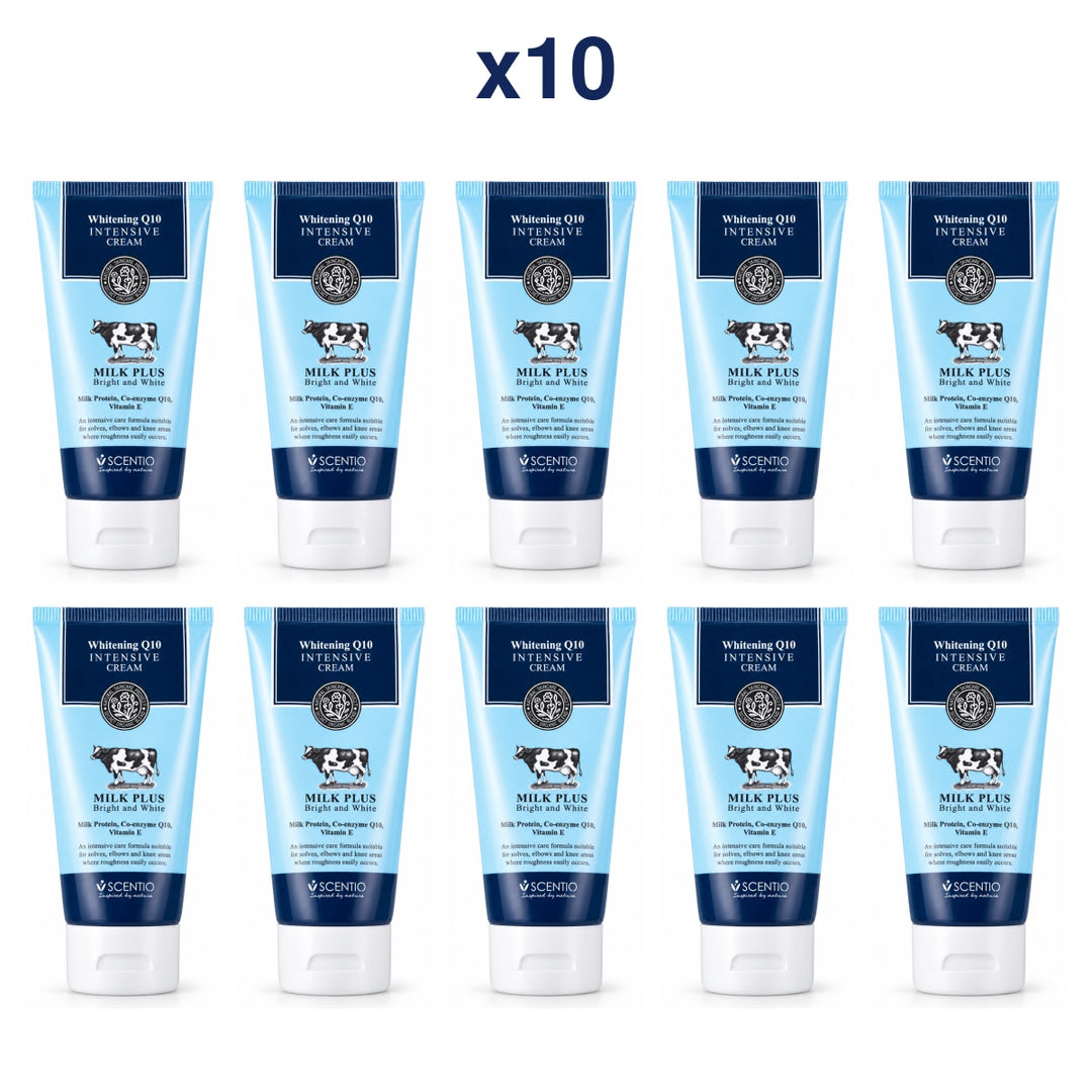 Scentio Milk Plus Whitening Q10 Intensive Cream 50 g — Pack of 10 — 10 complete retail units