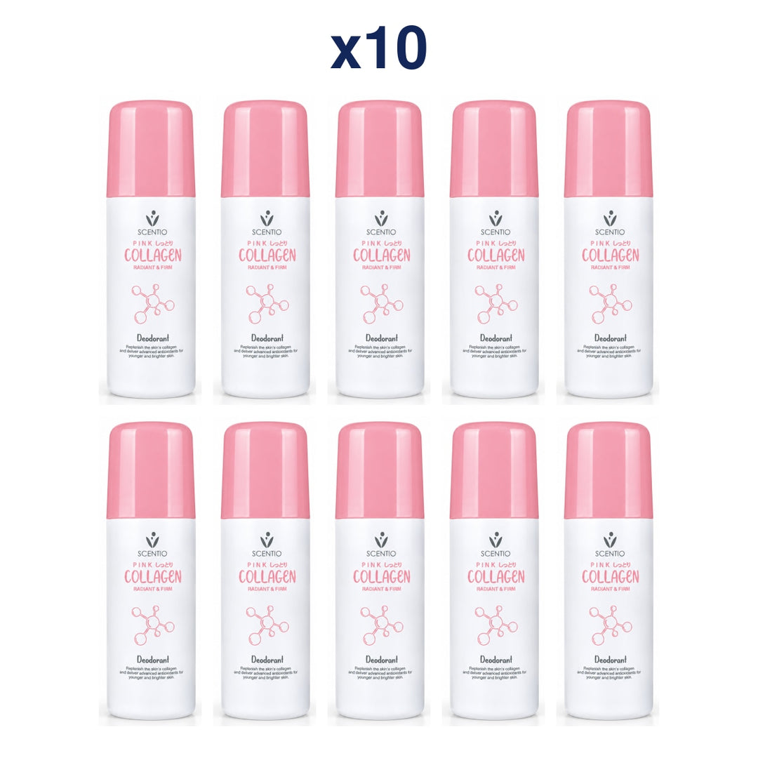 Scentio Pink Collagen Radiant & Firm Deodorant 50 ml — Pack of 10 — 10 complete retail units