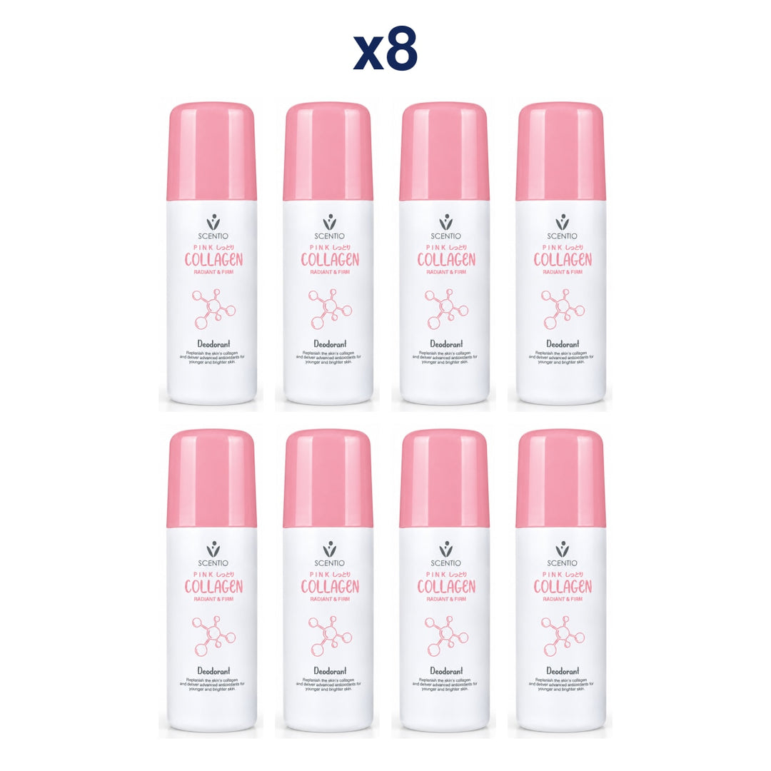Scentio Pink Collagen Radiant & Firm Deodorant 50 ml — Pack of 8 — 8 complete retail units