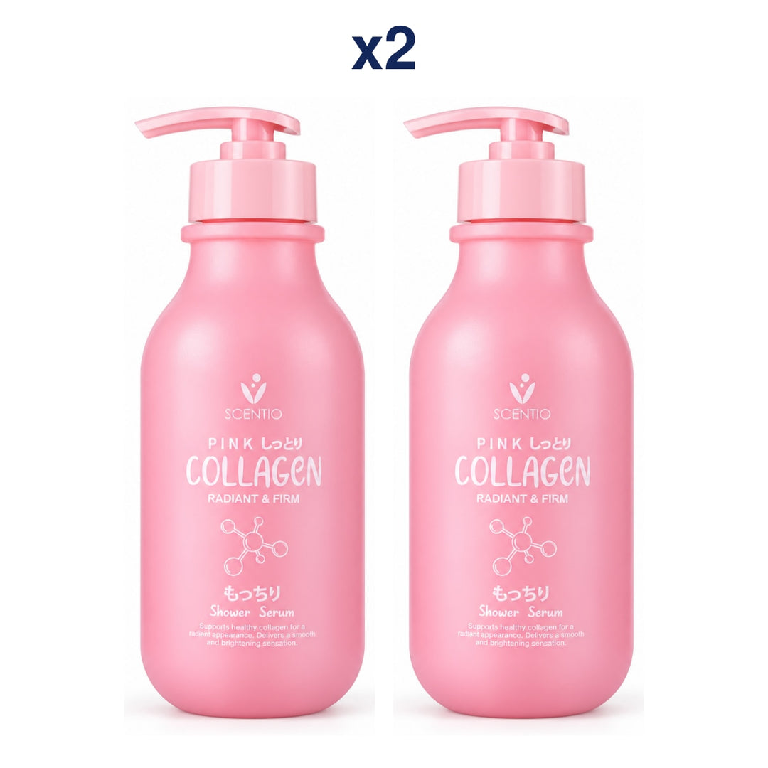 Scentio Pink Collagen Radiant & Firm Shower Serum 350 ml — Pack of 2 — 2 complete retail units