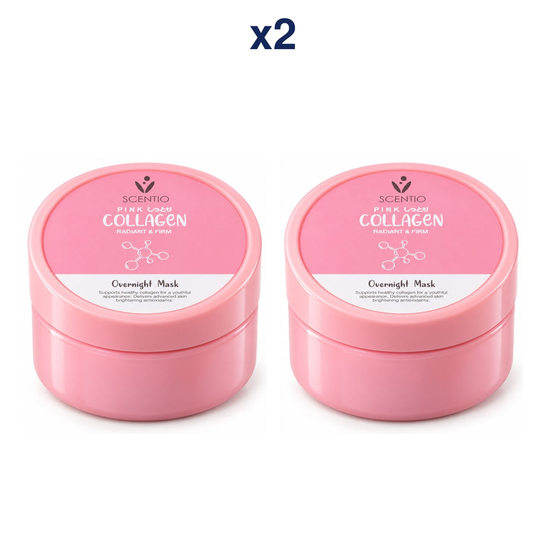 Scentio Pink Collagen Radiant & Firm Overnight Mask 100 ml — Pack of 2 — 2 complete retail units