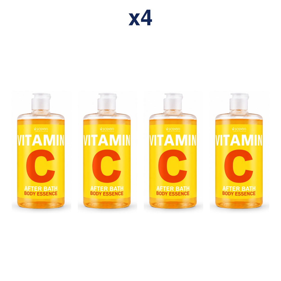 Scentio Vitamin C After Bath Body Essence 450 ml — Pack of 4 — 4 complete retail units
