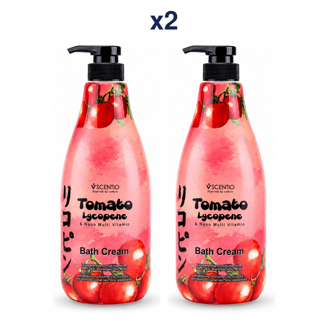 Scentio Tomato Lycopene & Nano Multi Vitamin Bath Cream 700 ml — Pack of 2 — 2 complete retail units