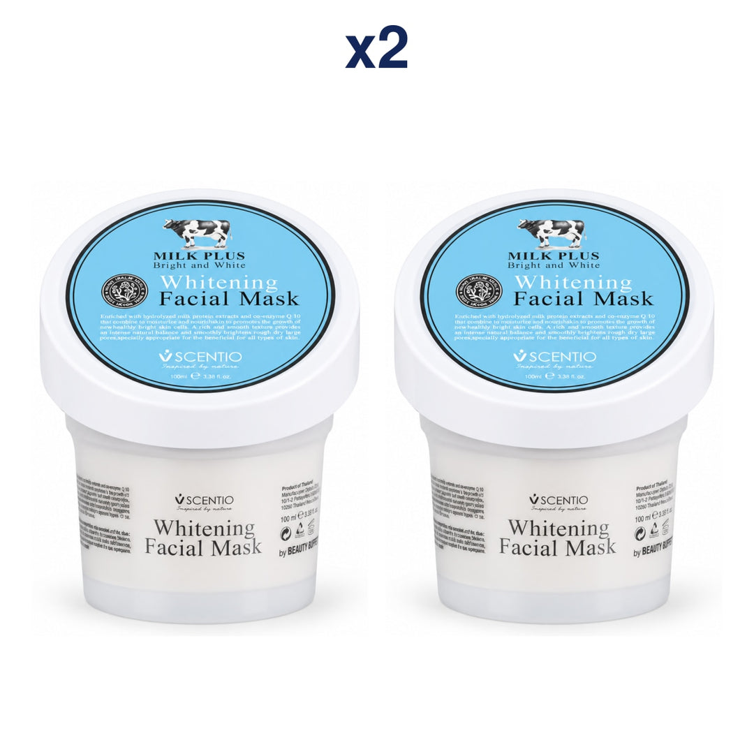 Scentio Milk Plus Whitening Q10 Facial Mask 100 ml — Pack of 2 — 2 complete retail units