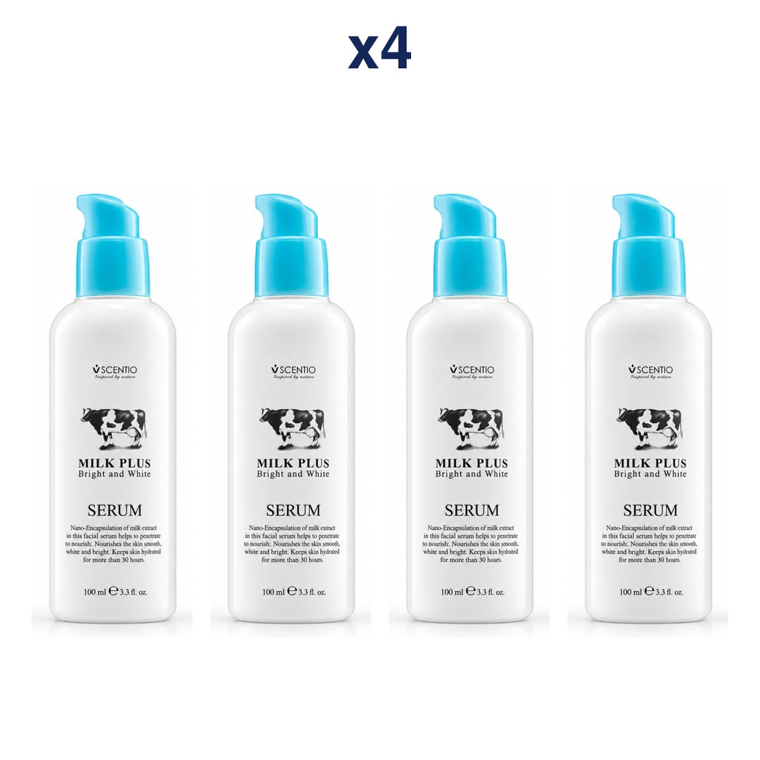 Scentio Milk Plus Bright And Smooth Serum 100 ml — Pack of 4 — 4 complete retail units