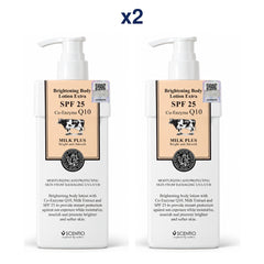 Scentio Milk Plus Brightening Body Lotion Extra SPF 25 250 ml — Pack of 2 — 2 complete retail units