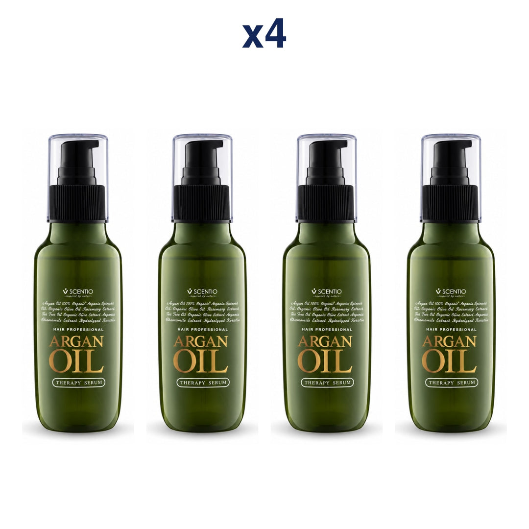 Scentio Hair Professional Argan Oil Therapy Serum 120 ml — Pack of 4 — 4 complete retail units