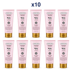 Scentio Double Milk Triple White Skin Refining Scrub 100 ml — Pack of 10 — 10 complete retail units