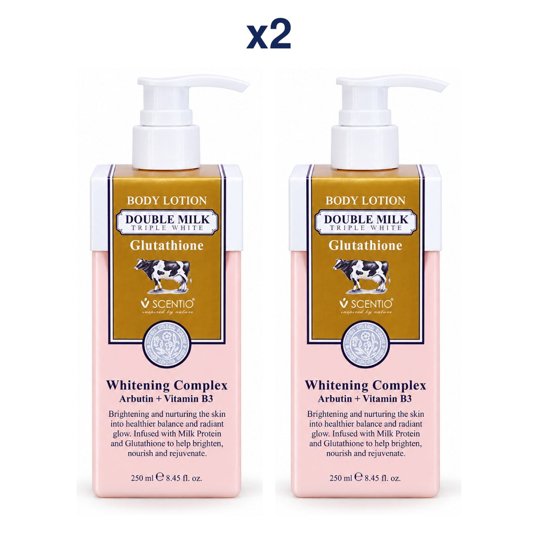 Scentio Double Milk Triple Bright Body Lotion 250 ml — Pack of 2 — 2 complete retail units
