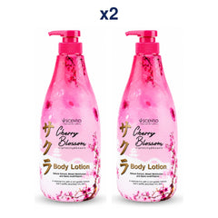 Scentio Cherry Blossom Lightening & Smooth Body Lotion 700 ml — Pack of 2 — 2 complete retail units