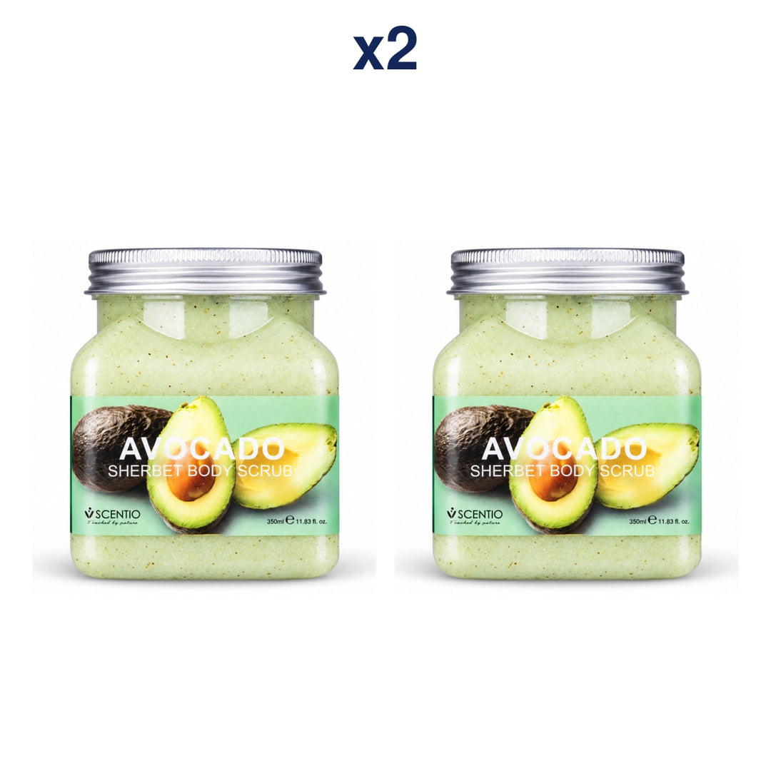 Scentio Avocado Brightening Sherbet Scrub 350 ml — Pack of 2 — 2 complete retail units