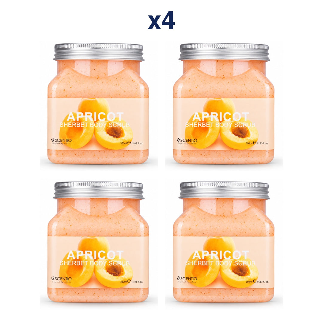 Scentio Apricot Anti-Aging Sherbet Scrub 350 ml — Pack of 4 — 4 complete retail units