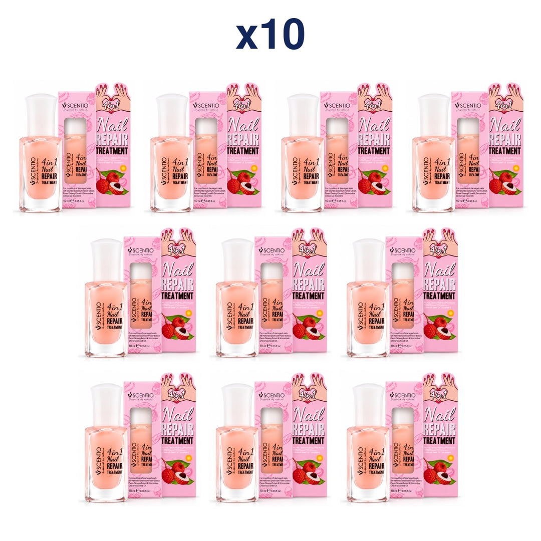 Scentio 4-in-1 Nail Repair Treatment 10 ml — Pack of 10 — 10 complete retail units