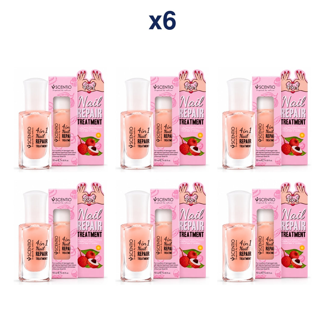 Scentio 4-in-1 Nail Repair Treatment 10 ml — Pack of 6 — 6 complete retail units