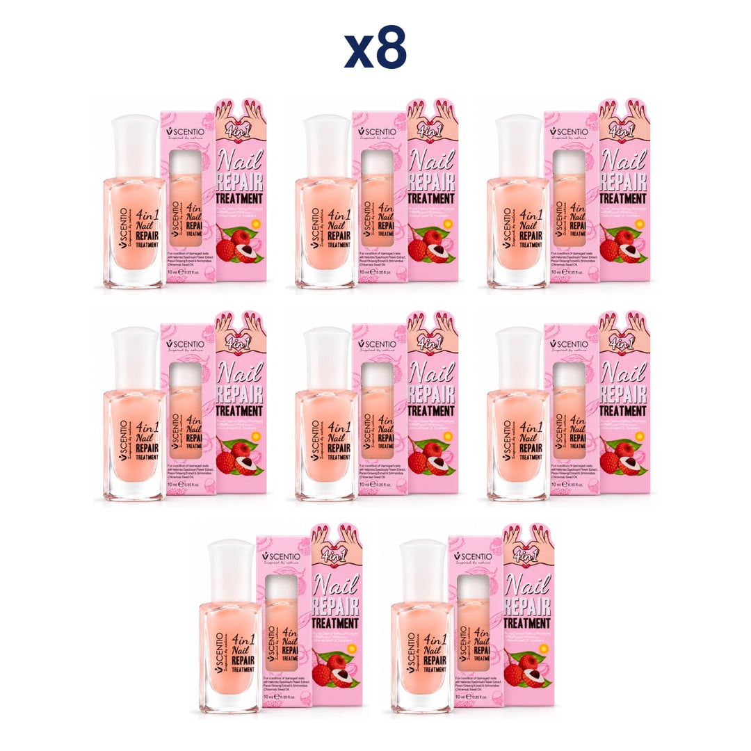 Scentio 4-in-1 Nail Repair Treatment 10 ml — Pack of 8 — 8 complete retail units