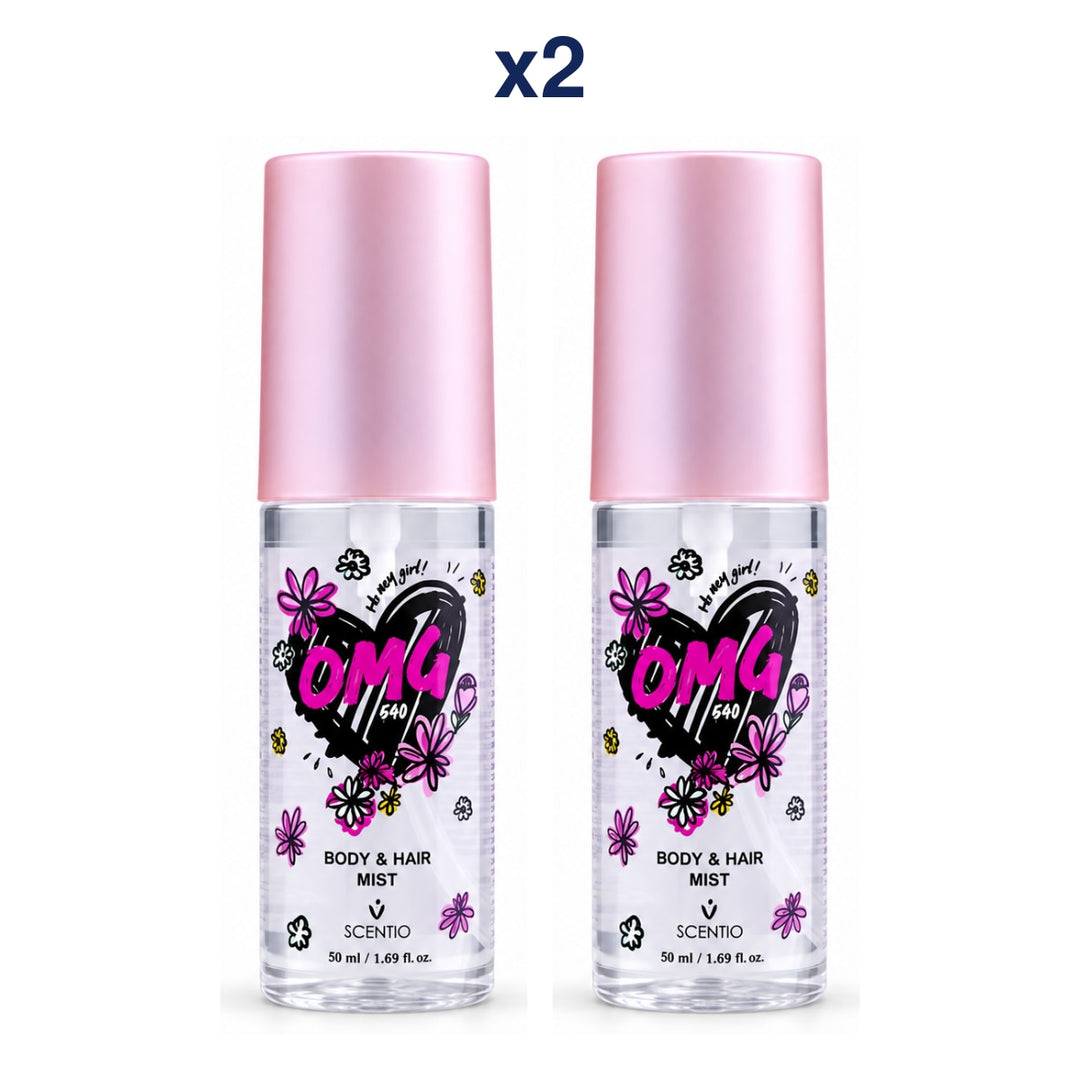 Scentio OMG 540 Body & Hair Mist 50 ml — Pack of 2 — 2 complete retail units