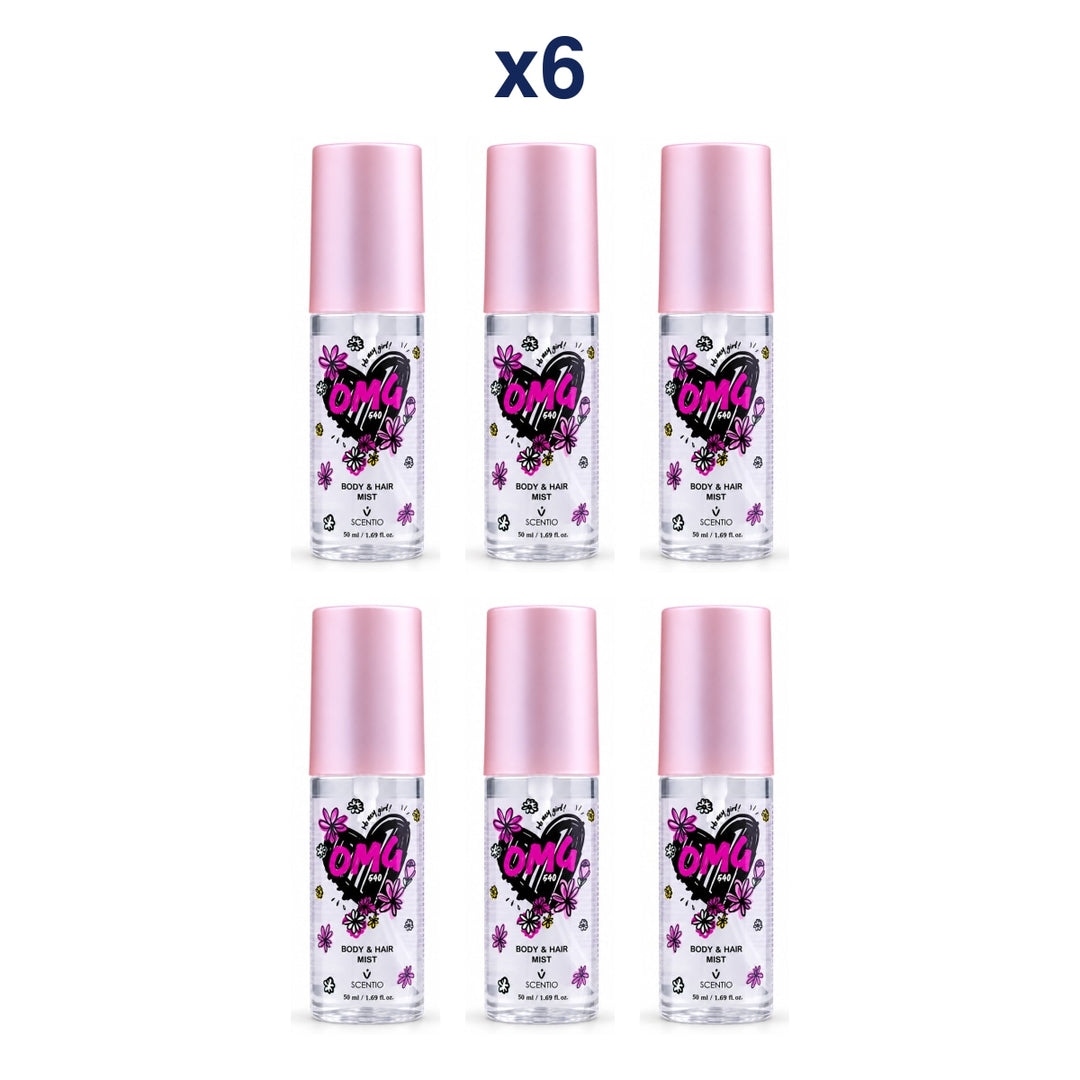 Scentio OMG 540 Body & Hair Mist 50 ml — Pack of 6 — 6 complete retail units