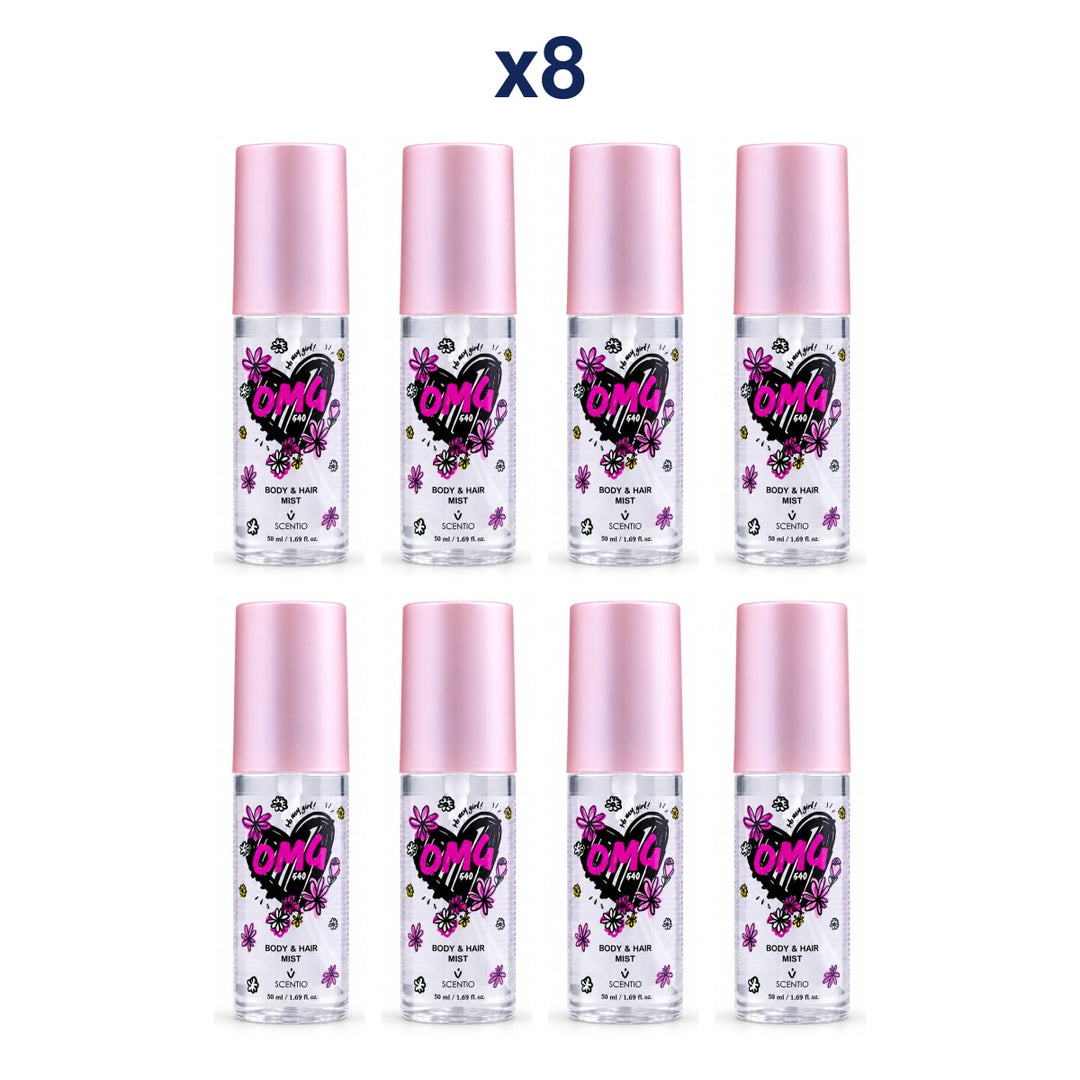 Scentio OMG 540 Body & Hair Mist 50 ml — Pack of 8 — 8 complete retail units