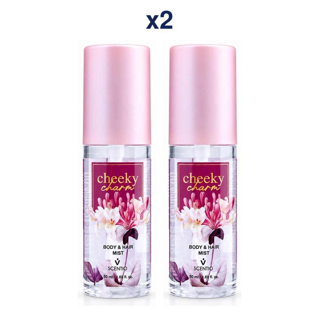 Scentio Cheeky Charm Body & Hair Mist 50 ml — Pack of 2 — 2 complete retail units