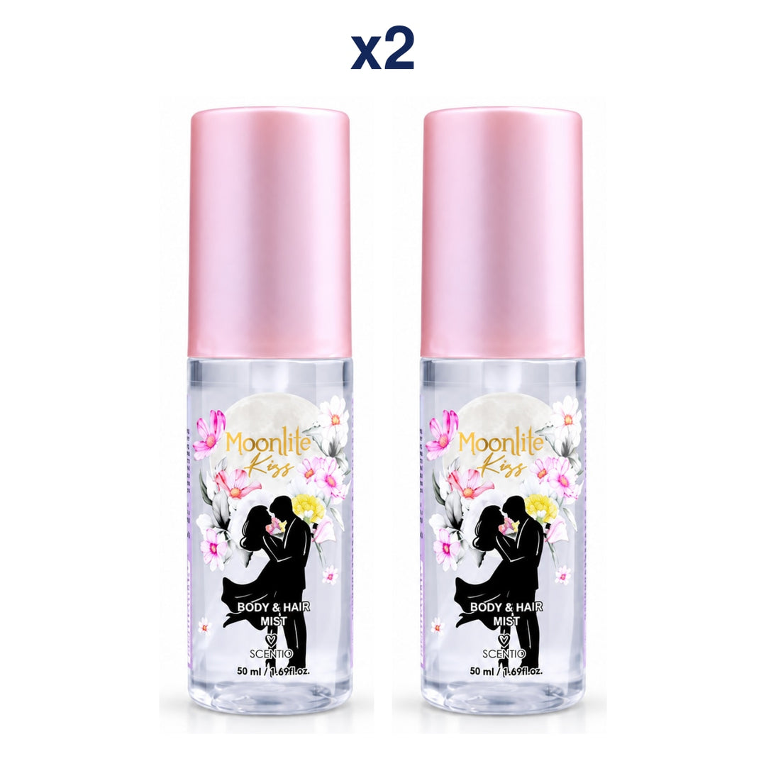 Scentio Moon Lite Kiss Body & Hair Mist 50 ml — Pack of 2 — 2 complete retail units