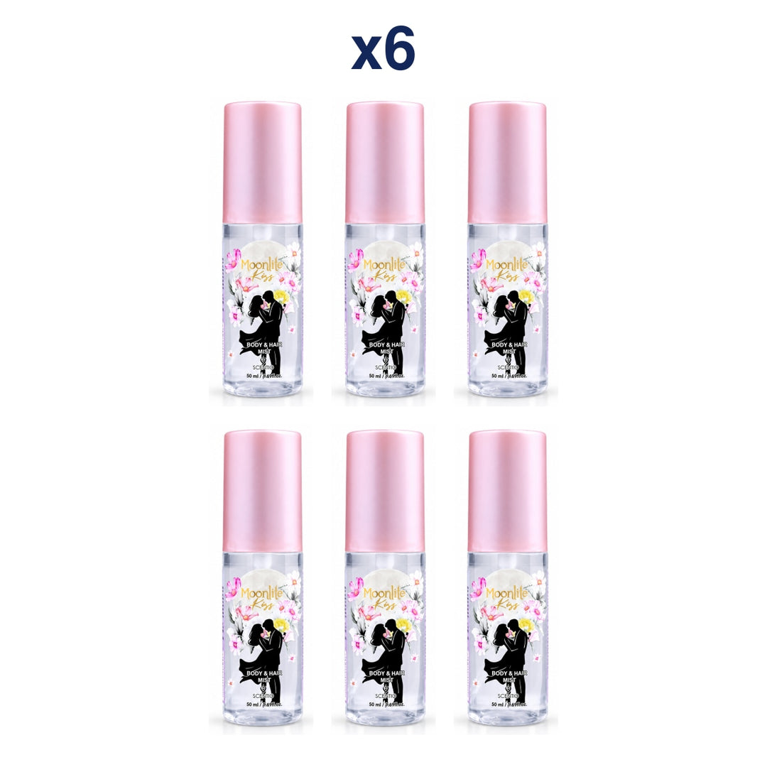 Scentio Moon Lite Kiss Body & Hair Mist 50 ml — Pack of 6 — 6 complete retail units