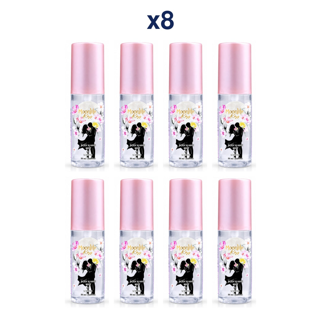 Scentio Moon Lite Kiss Body & Hair Mist 50 ml — Pack of 8 — 8 complete retail units